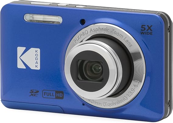 KODAK PIXPRO FZ55 16MP Compact Digital Camera, 5X Optical Zoom, Blue