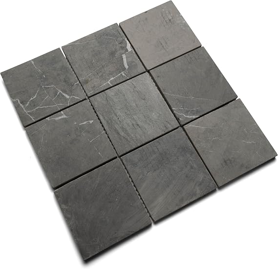 CNK Tile Natural Sliced Amber Pebble Tile Border - 4" x 12" Unpolished Hand-Selected Stones for Bathroom Kitchen Backsplashes Floors Walls and Outdoor Spaces - Durable Easy Installation - Pack of 1