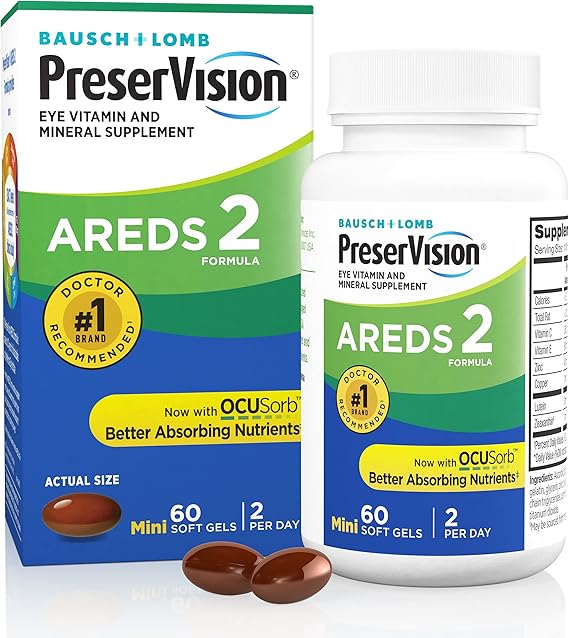 PreserVision AREDS 2 Eye Vitamins Lutein & Zeaxanthin Supplement 60 Softgel