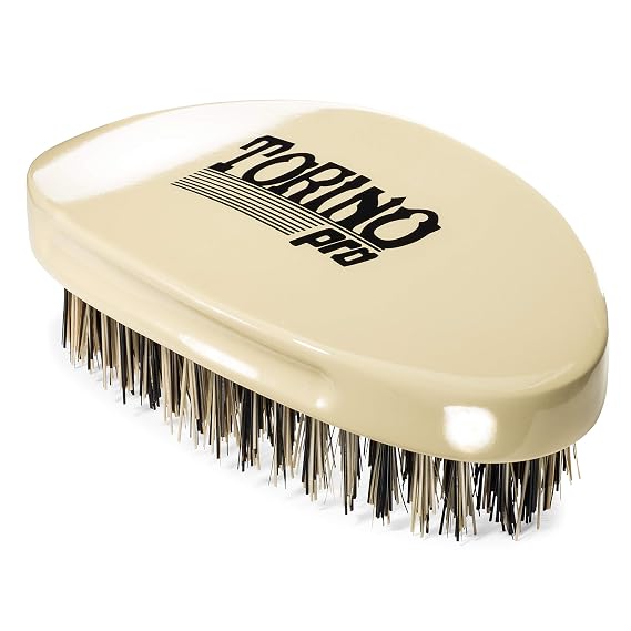 Torino Pro Wave Brush #1510 - By Brush King - Curved, Hard Palm/Military 360 Waves