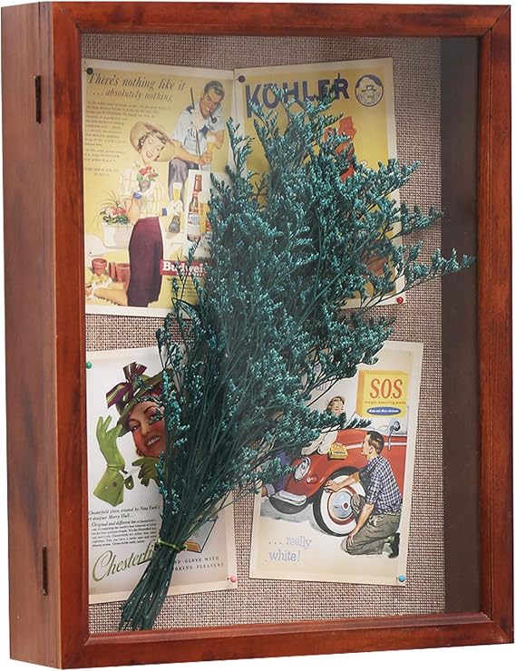 11x14 Deep Shadow Box Frame with Hinged Door, Cherry