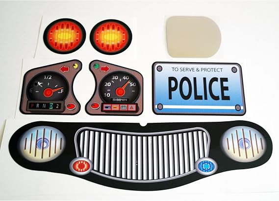 Toy Restore Replacement Sticker Fits Little Tikes Cozy Coupe II Car Police Basic
