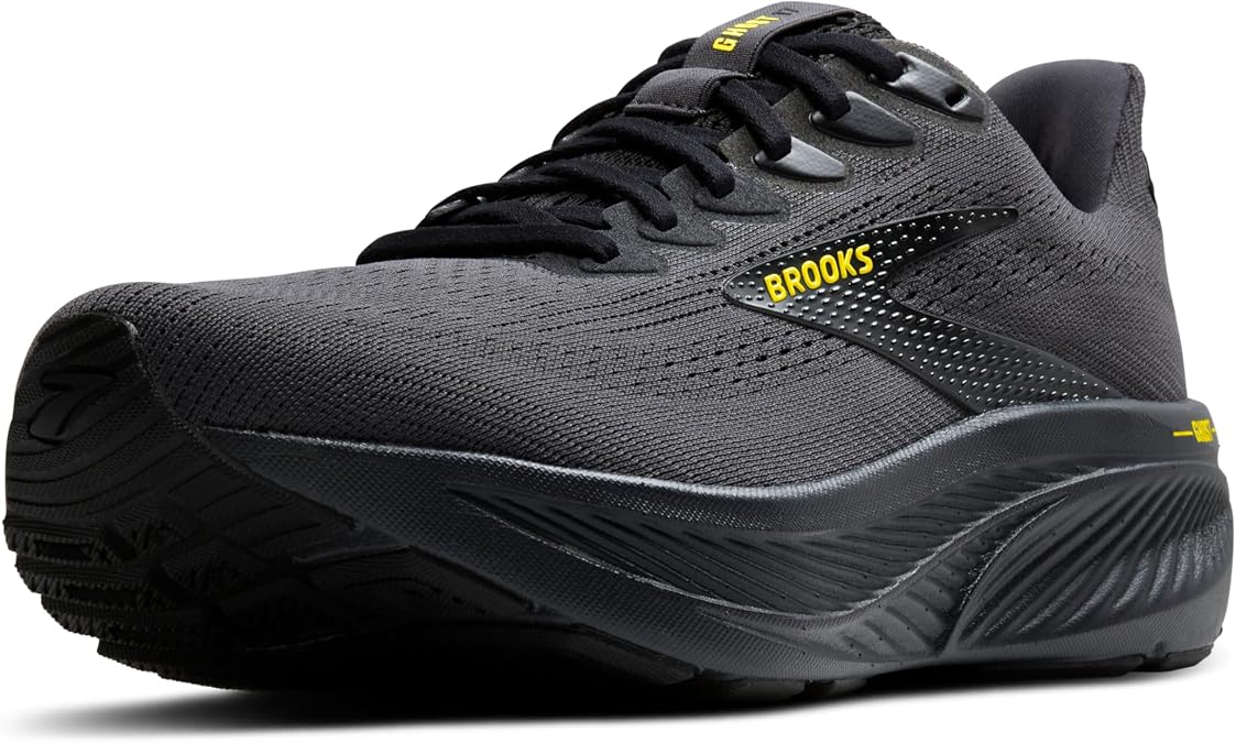 Brooks Men's Ghost 17 Neutral Running Shoe, Ebony/Black/Yellow , 26.5 cm