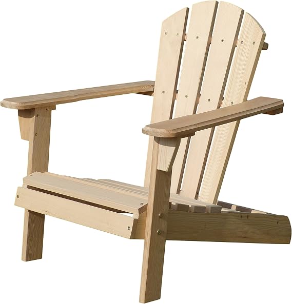 Kids Wooden Adirondack Chair, Children's Outdoor Patio Furniture, Garden, Lawn, Deck Chair, Unfinished