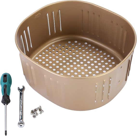 Air Fryer Replacement Basket for Power XL 5.3QT,Air Fryer Basket for Gowise USA 5.8QT,Non-Stick