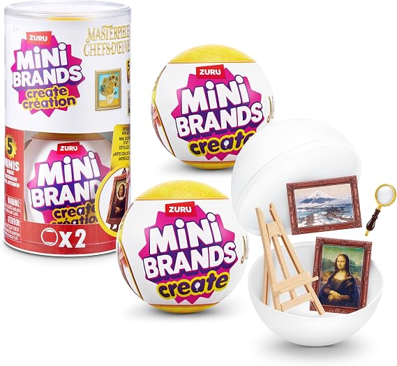 Mini Brands Create Mini Masterpieces Series 1, Capsule 2 Pack by ZURU, Real Miniature Masterpiece Creations Collectible Toy