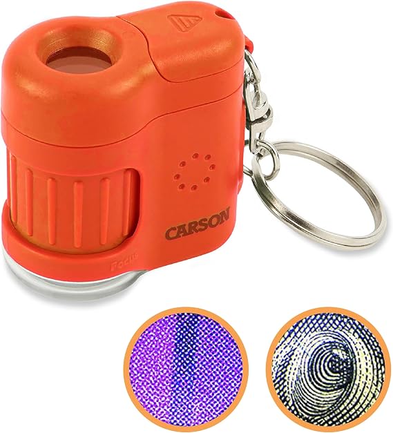 Carson MM-280O MicroMini™ Cep Mikroskobu Anahtarlık, Turuncu