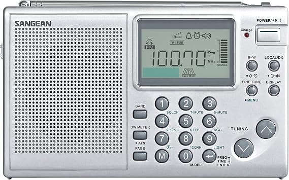 Sangean All in One AM/FM/SW Professional Digital Multi-Band World Receiver Radio with Large Easy to Read Backlit LCD Display