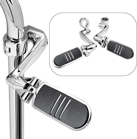 YENHUR 1.25" Highway Pegs Kit,Shiny Chrome Finsh,Strength Steel Clamps,Extension Arms and Streamliner Pegs Fit for Harley Davidson Electra Glide CVO Street Road Glide Road King Special