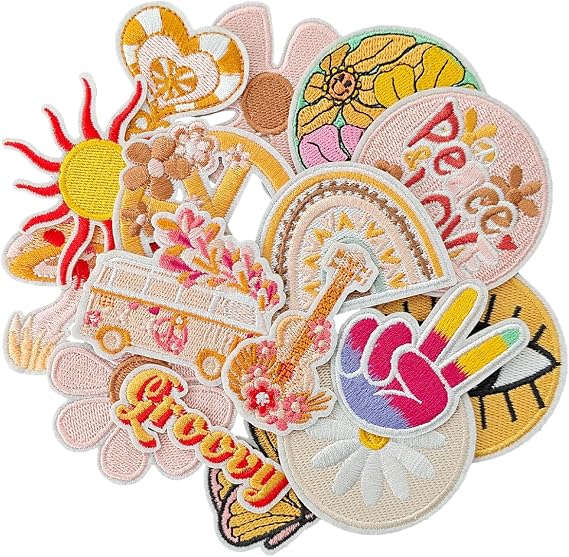 16Pcs Iron on Patches for Children, Embroidered Applique Patches for Clothes, Hats, Jeans, Pants, Jackets,Backpacks Repair and Decoration/Yellow