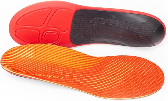 Superfeet Run Pain Relief Insoles for Plantar Fasciitis Relief & Runners with All Arch Heights Support & EVOLyte Carbon Fiber - 2.5-5 Men / 4.5-6 Women