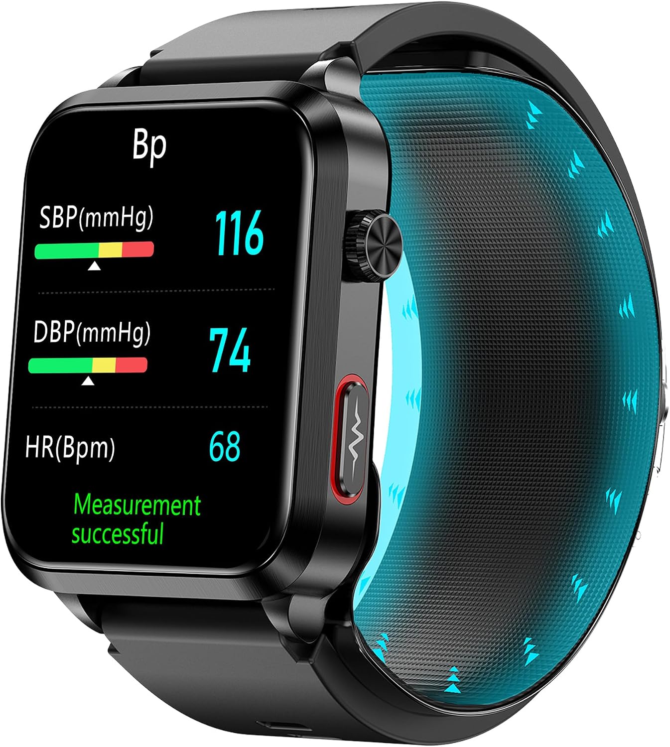 Wrist Blood Pressure Smart Watch, 1.92 lPS Health Fitness Tracker, Air Bag Pump Cuff ,Heart Rate Blood Oxygen Sleep Monitor, Data Sharing Pedometer, Activity Tracker for Android iOS Men and Women