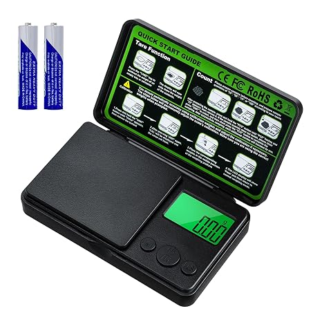Mcbazel Digital Pocket Gram Scale 500g x 0.01g High Precision Mini Kitchen Scale with LCD Display for Food, Jewelry, Coin, Coffee, Grains, Powder Medicine