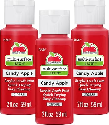 Apple Barrel Acrylic Paint, Candy Apple Pack of 3 2 oz, 21958EA- Pack of 3