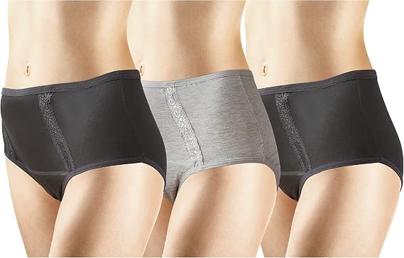 3 Pack Bamboo Skin-Friendly Absorbent Menstrual Period Panty Incontinence - Pocket ...