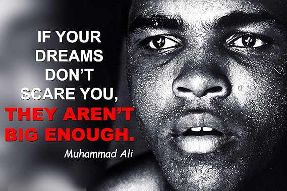 Muhammad Ali Poster Quote Boxing Black History Month Posters Sports Quotes Decorations Growth Mindset Decor Learning Classroom Teachers Decoration Educational Teaching Supplies Black Wall Art P047