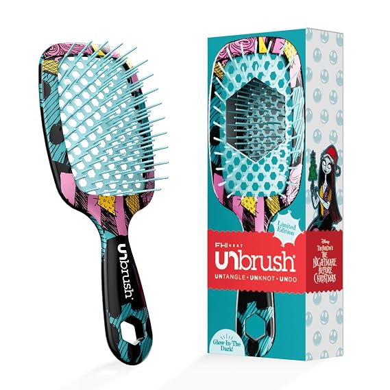 FHI Heat UNbrush Nightmare Before Christmas Collection - Sally | Pain-Free Brushing on All Wet or Dry Hair Types Durable DuoFlex Anti-Static Bristles, Lightweight Handle
