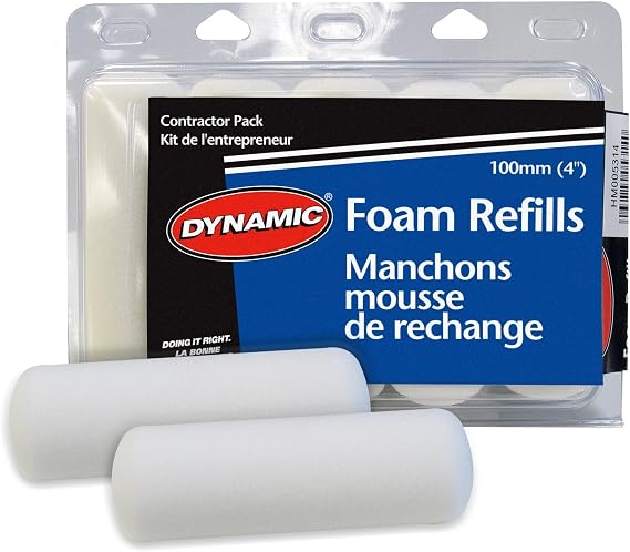 Dynamic HM005314 Mini Foam Roller Refill, 10-Pack, 4-Inch
