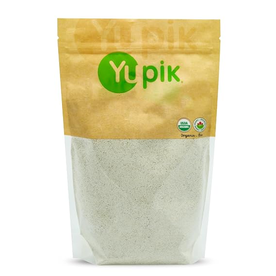Yupik Organic Ground Buckwheat Flour 2.2 lb (35.2 oz), USDA Certified, Gluten-Free, Raw, Vegan, Kosher, Non-GMO, Finely Ground, Ideal for Baking, Batters, Cooking