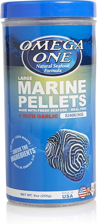 Omega One Garlic Marine Large Sinking Pellets, 9 oz.