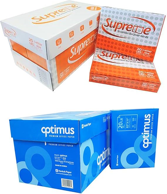 Multipurpose Copy and Print Paper, 8.5 x 11, 92 Bright, 20lb (5000)