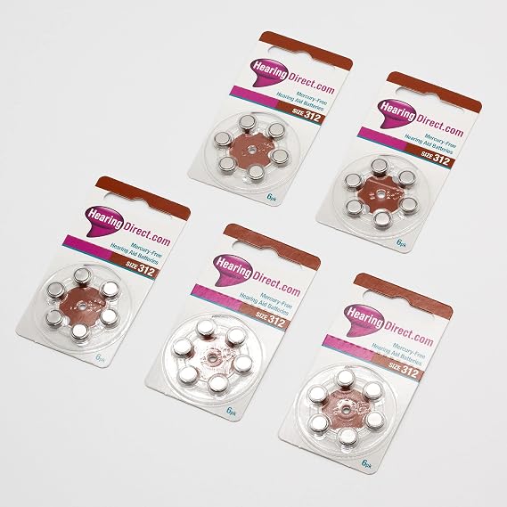 Hearing Aid Batteries Size 312 by Hearing Direct - Pack of 30