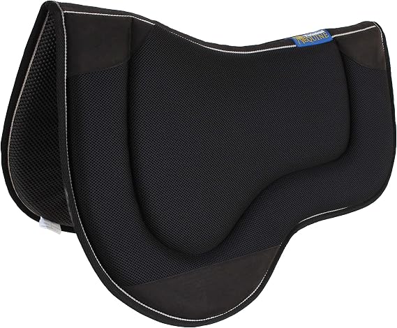 Horse English Western 27"x19" Endurance Contoured Neoprene Treeless Saddle Pad Black 39189