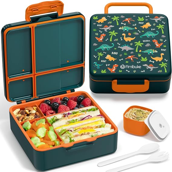 Fimibuke Bento Lunch Box for Kids, Toddler Bento Box with 4 Compartments