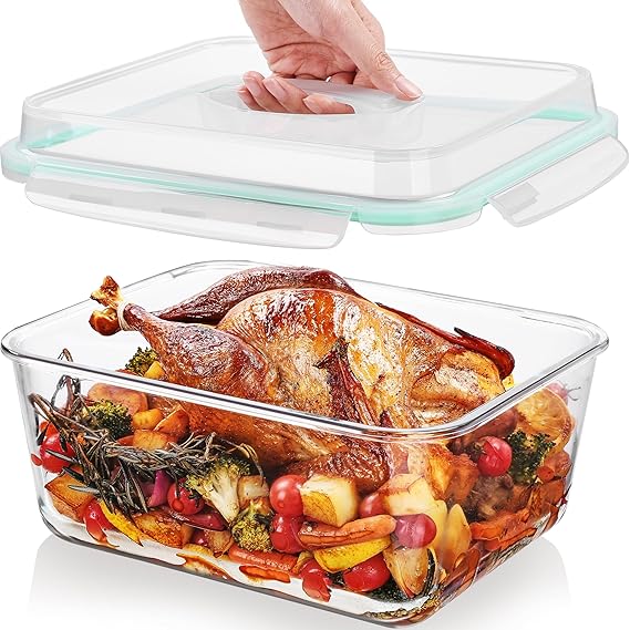 Vtopmart Extra Large Glass Food Storage Containers, 6.5L/220oz/27.5cup