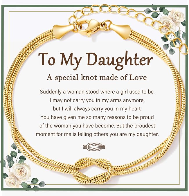 Tarsus Love Knot Daughter Bracelet, Daughter Jewelry Gifts from Mom
