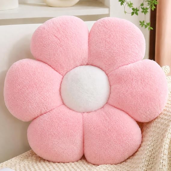CANGHI Flower Pillow,Pink 15.7" Decorative Throw,Daisy Pillow