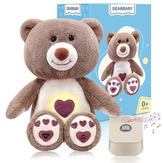 DEARBABY Baby Sleep Soother,Newborn Essentials Stuff Toys 0-6 Months, Christmas Girl Gifts Sound Machine for Nursery with Realistic Breathing Motion Baby Registry Search