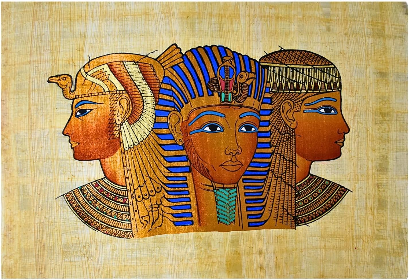 Egyptian Authentic Papyrus Painted Painting Paper Pharaoh Ancient Original Queen King Tut Cleopatra Hieroglyphic Queens Scroll History Queen Pharaohs Papyri Hieroglyphics  7.8x11.8  20 x 30 cm
