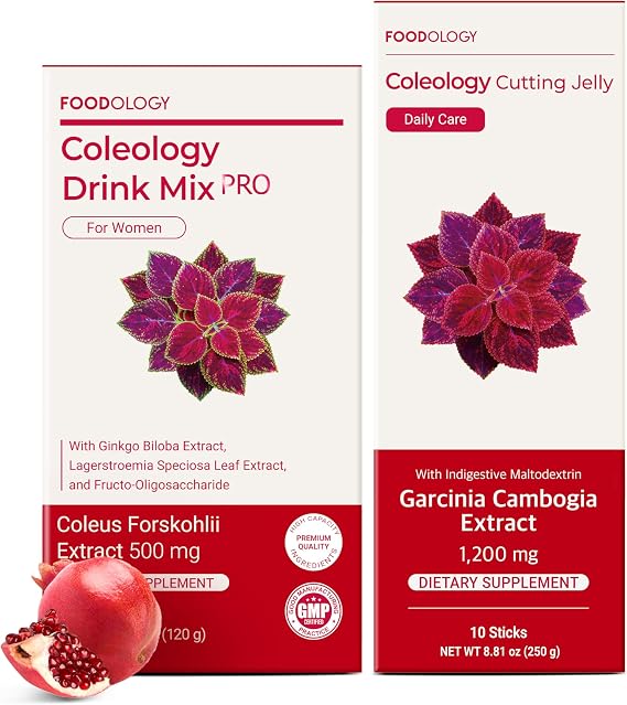 Coleology Fat Burner Starter Duo: Cutting Jelly + Drink Mix PRO | Prebiotic Fiber, Gut Health & Metabolism Support | Daily Pomegranate Stick Bundle for Weight Management | Korean Dietary Fiber Supplem