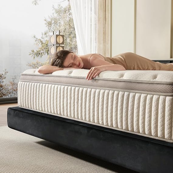 King Size Mattress, 12 Inch Hybrid King Mattress in a Box, Memory Foam & Individual Pocket Springs, Medium Firm, Motion Isolation, Ideal for All Sleep Positions, CertiPUR-US Certified