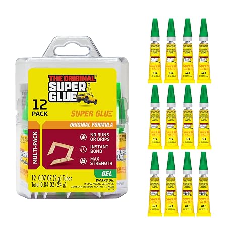 Super Glue Gel - 2 Gram Tubes - 12 Count (Pack of 1)