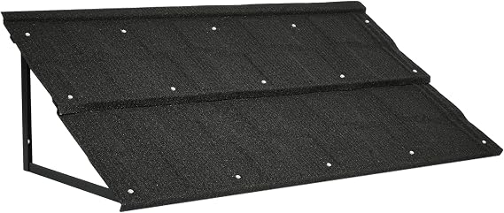 uyoyous Metal Awning Window Awnings Exterior 52" W x 31" H Triangle Metal