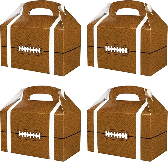 Football Party Treat Boxes 24 Pcs Football Theme Gift Box Snack Candy Goodies Bags Cardboard Boxes Perfect For Sports Theme Birthday Party Gift Giving Football Party Favors Decorations