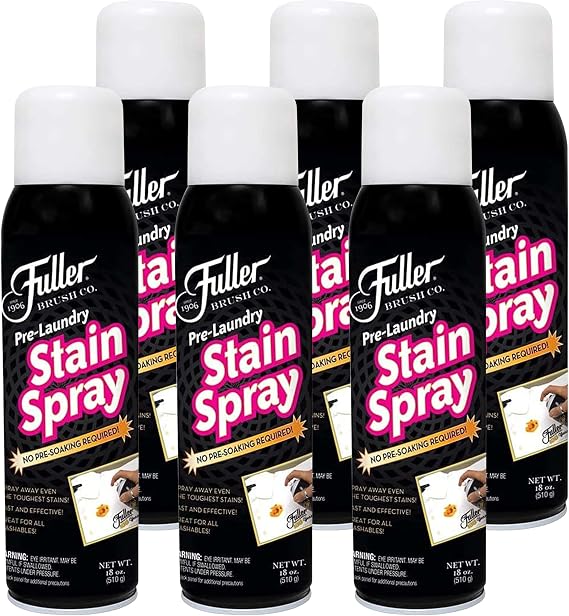 Fuller Brush Pre-Laundry Stain Remover Spray 18 fl oz Fast-Acting Stain Fighter for Clothes Removes Grease, Ink, Food & More No Soak, Safe on Colors & Whites (Pack of 6)