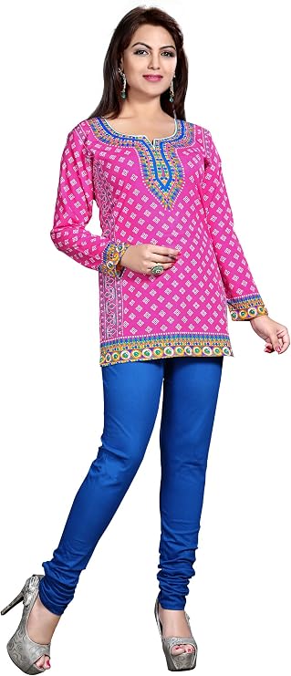 Maple Clothing Indian Tunic Kurti Top Women's Printed Short Kurta India Clothing