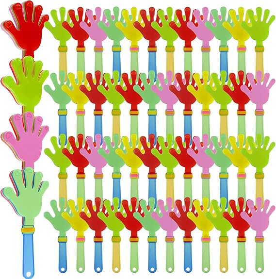 Meooeck Hand Clappers 7.5 Inch Noisemaker Party Bulk, Mixed Colors, 300 Pcs