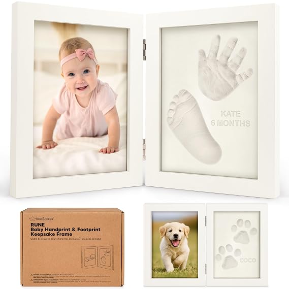 Baby Hand and Footprint Kit, Quick Dry Clay Newborn Keepsake (Alpine White)