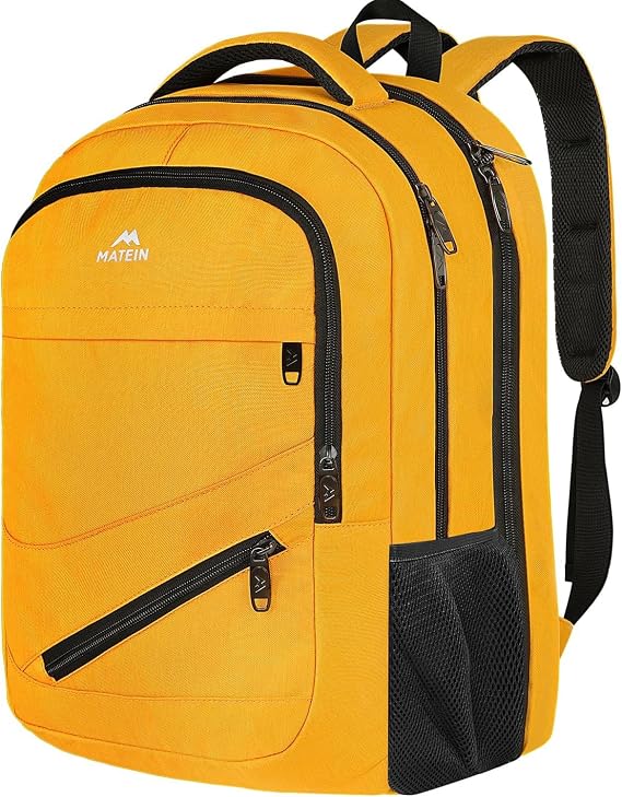 MATEIN Extra Large Yellow Backpack, 50 L TSA Approved Carryon Travel Bag