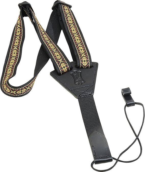 Levy's Leathers 1" Nylon Jacquard Weave Style Classical Guitar and Ukulele Strap, Yellow (M20JN-002)