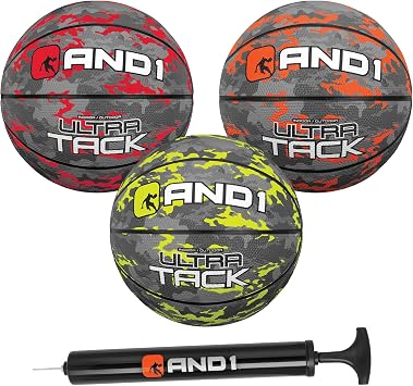 AND1 Mini Basketball Pack Set for Kids Deflated w/Pump Included - 7-Inch Premium Youth Size Basketballs, Easy to Grip