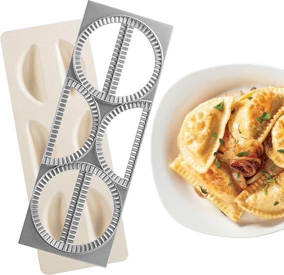 CucinaPro Pierogi Maker w Tray & Press- Make 6 Pierogis, Dumplings at Once