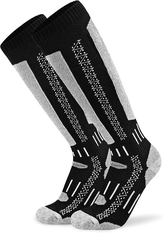 Busy Socks Winter Warm Merino Wool Knee High Socks for Skiing Snowboarding
