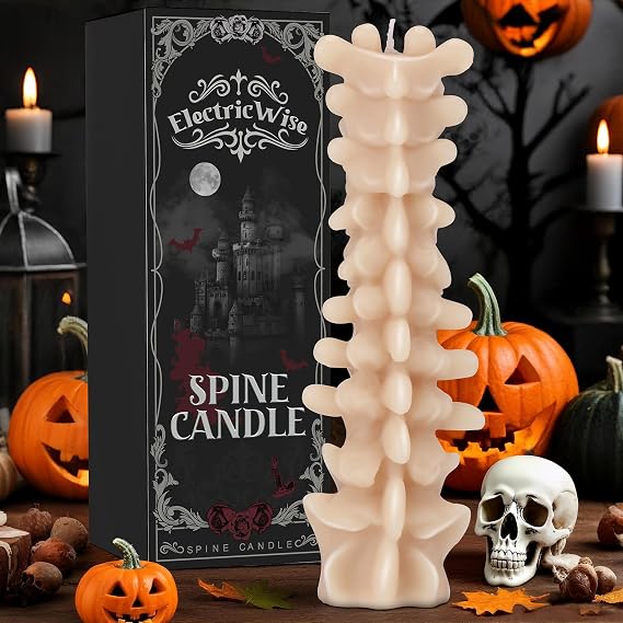 Spine Candle, Spooky Candle for Gothic Decor Gift, Christmas Premium Natural Scented Beeswax with Cotton Wick for Parties, Home, Rituals, Gift, Halloween Decorations
