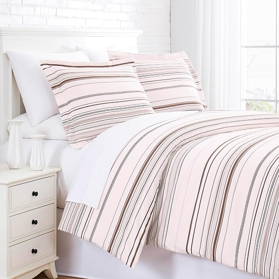 Full/Queen Size Comforter Set w/ 2 Pillow Shams Reversible Bed Set Taupe