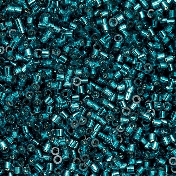 John Bead 25g Cylin Beads Blue Zircon Silver Lined 11/0 Glass Cylindrical Seed Beads for Jewelry Bracelets Necklaces Earrings Making Embroidery